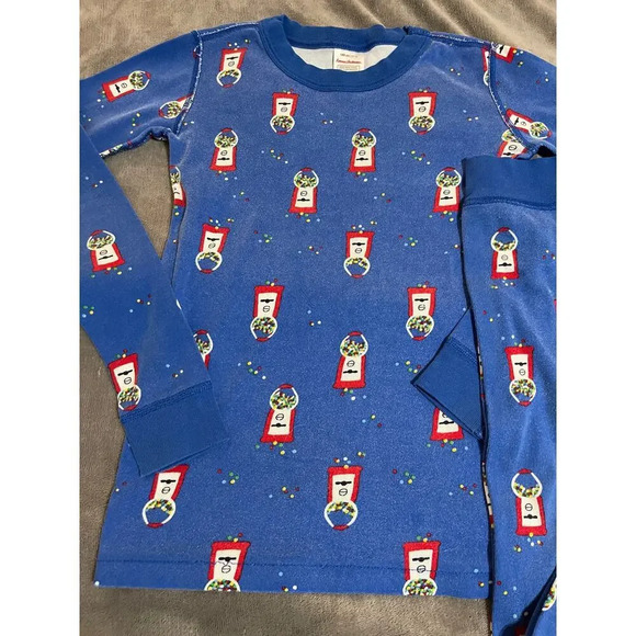 Hanna Andersson Gumball Pajamas Set Organic Cotton Size 10 Unisex Blue Long - Picture 3 of 3